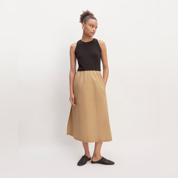 Everlane Dresses & Skirts - Everlane The Supima High-Neck Riviera Dress Black & Tiger’s Eye Size XS NWOT